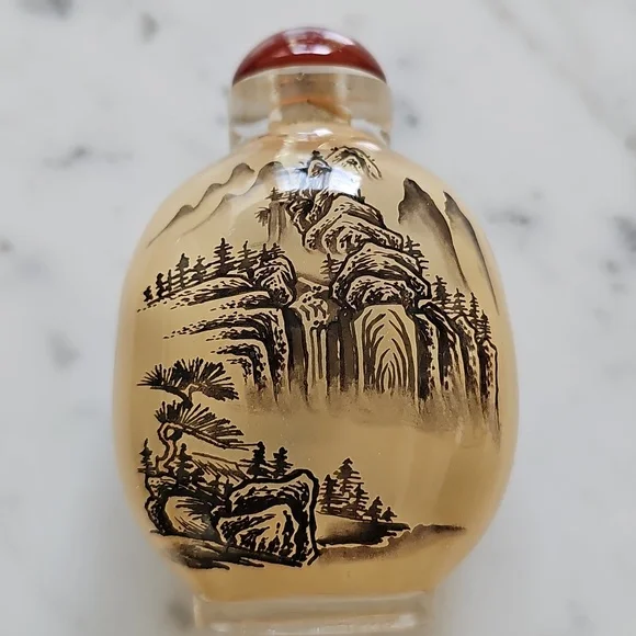 Vintage Chinese Reverse Painted Glass Snuff Bottle - Picture 5 of 12